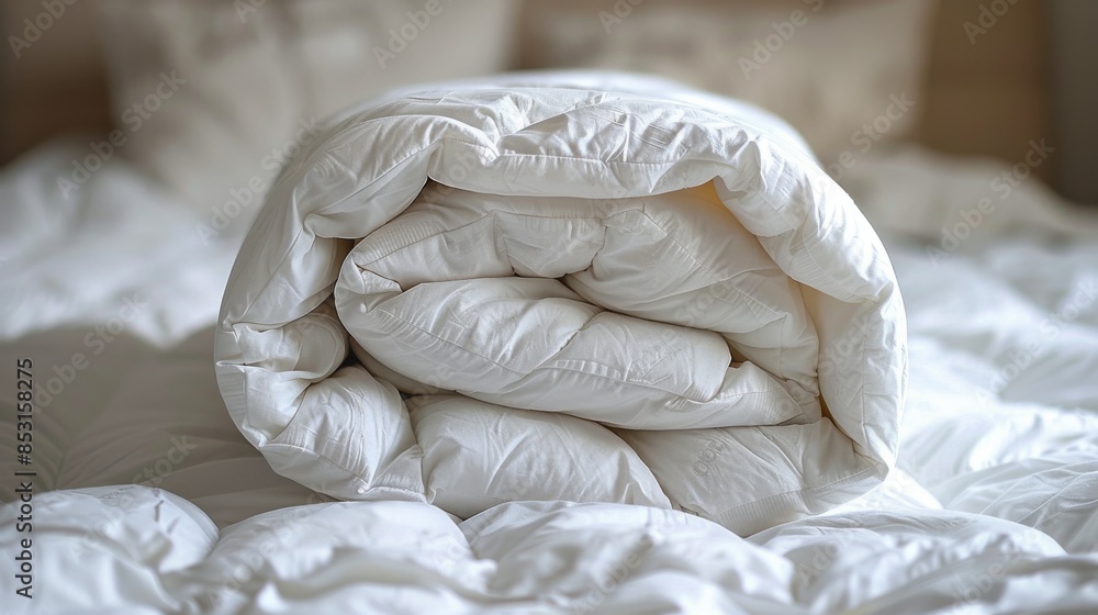 Obraz premium Bed With White Comforter