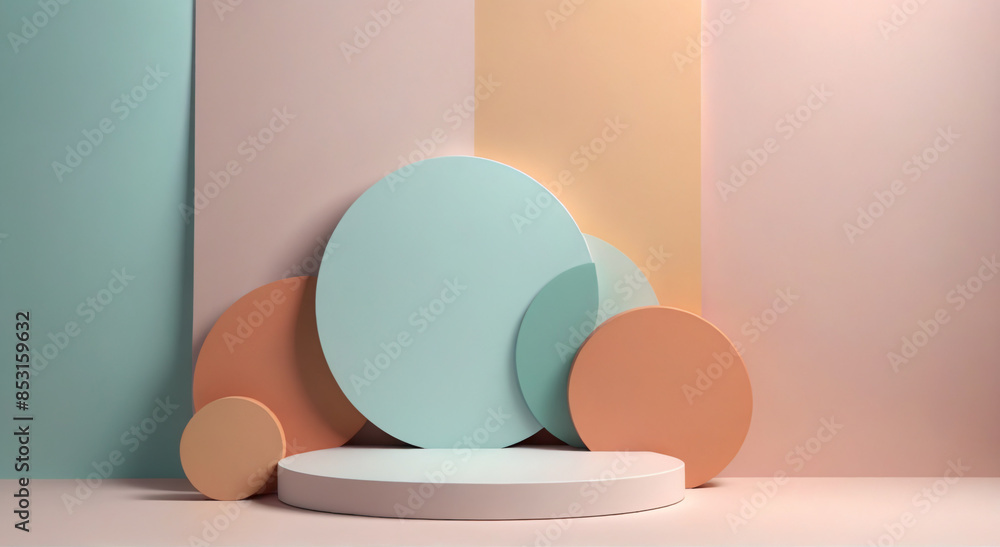 Fototapeta premium Podium Platform: 3D Rendering for Product Showcase