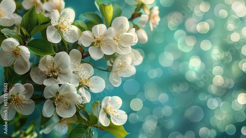 Close Up of Flowers Clustered on Tree Branch