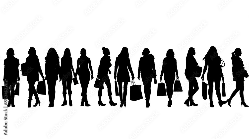 silhouettes of women shopping silhouettes of women shopping