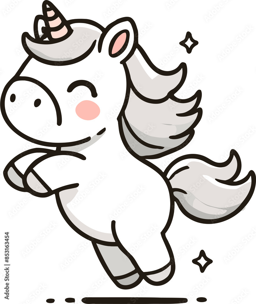 Fototapeta premium charming unicorn fairytale magical fantasy cute cartoon illustration