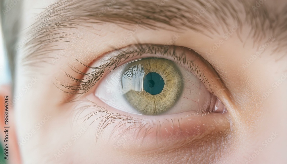 Fototapeta premium close up of a hazel human male right eyeball
