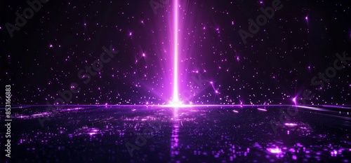 A purple beam of light shines down from the top left corner, creating an atmosphere of futuristic and technological sci-fi style background