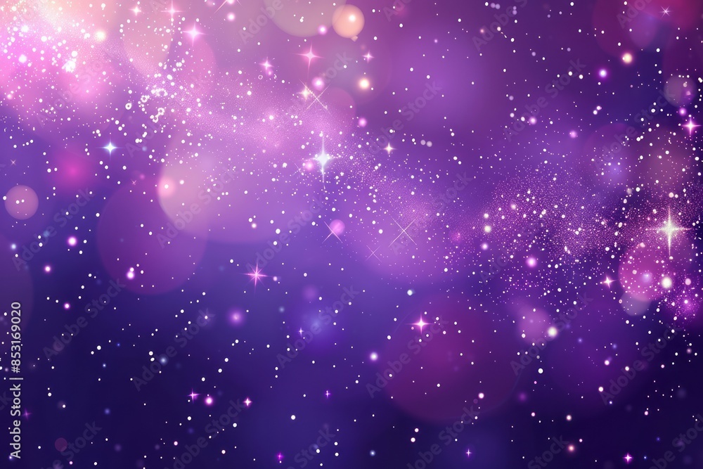 A purple gradient background with stars and bokeh lights, creating an enchanting atmosphere for design projects A purple gradient background with stars and bokeh lights, creating an enchanting atmosphere for design projects