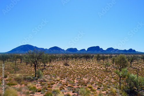 A view of the Olgas (Kata Tjuta) in the Red Center of Australia.  photo