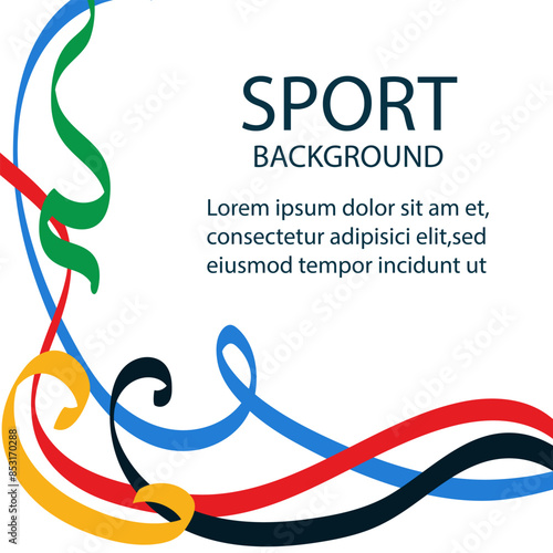 Sports background with colorful wavy stripes. Abstract colorful background with waves	