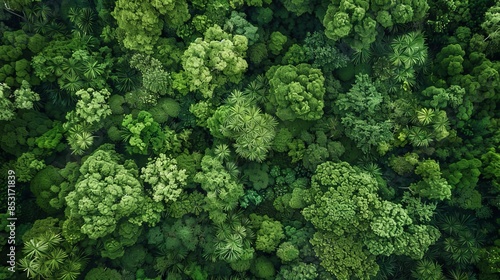 Birds-eye view of a lush green forest, showcasing its vibrant ecosystem and the significance of preserving our planet's natural wonders.