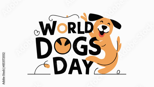 World dogs' day modern abstract poster