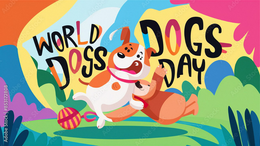 World dogs' day modern abstract poster World dogs' day modern abstract poster