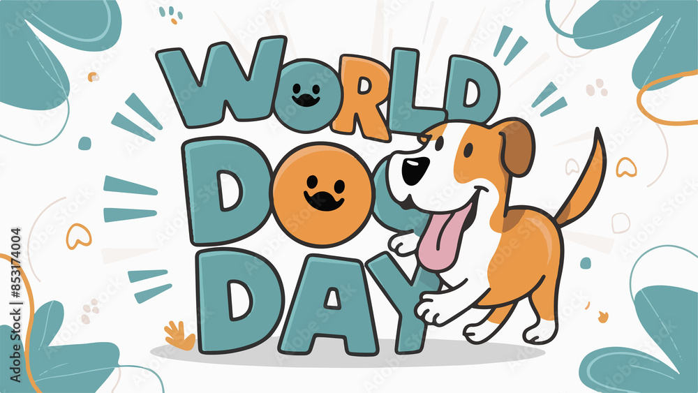Fototapeta premium World dogs' day modern abstract poster