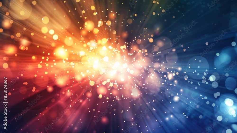 Fototapeta premium Abstract Light Burst with Bokeh Effect