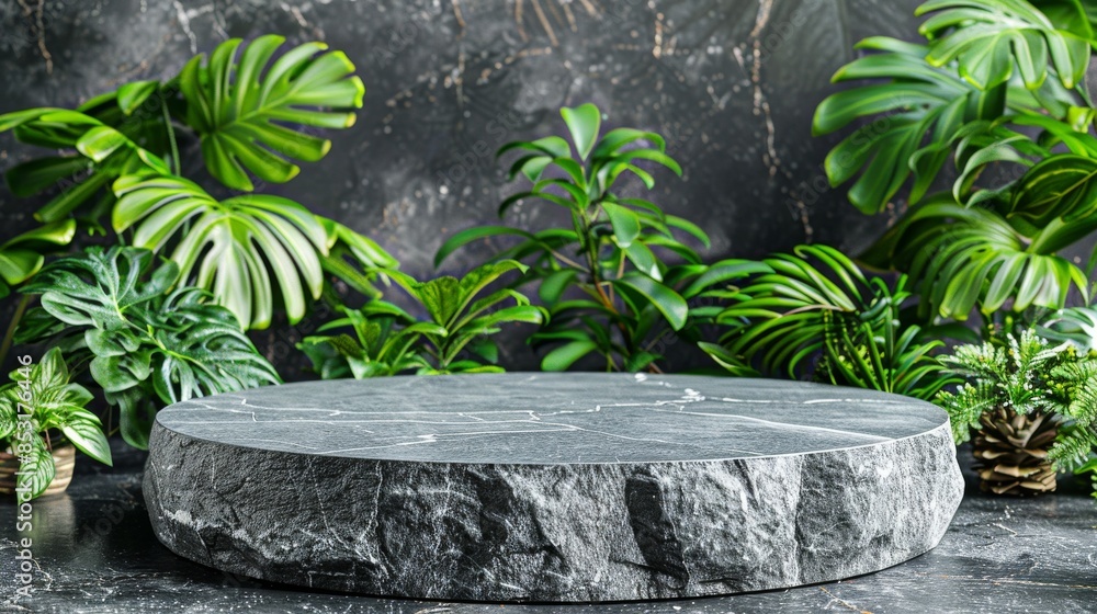 Stone Table Surrounded by Plants Stone Table Surrounded by Plants