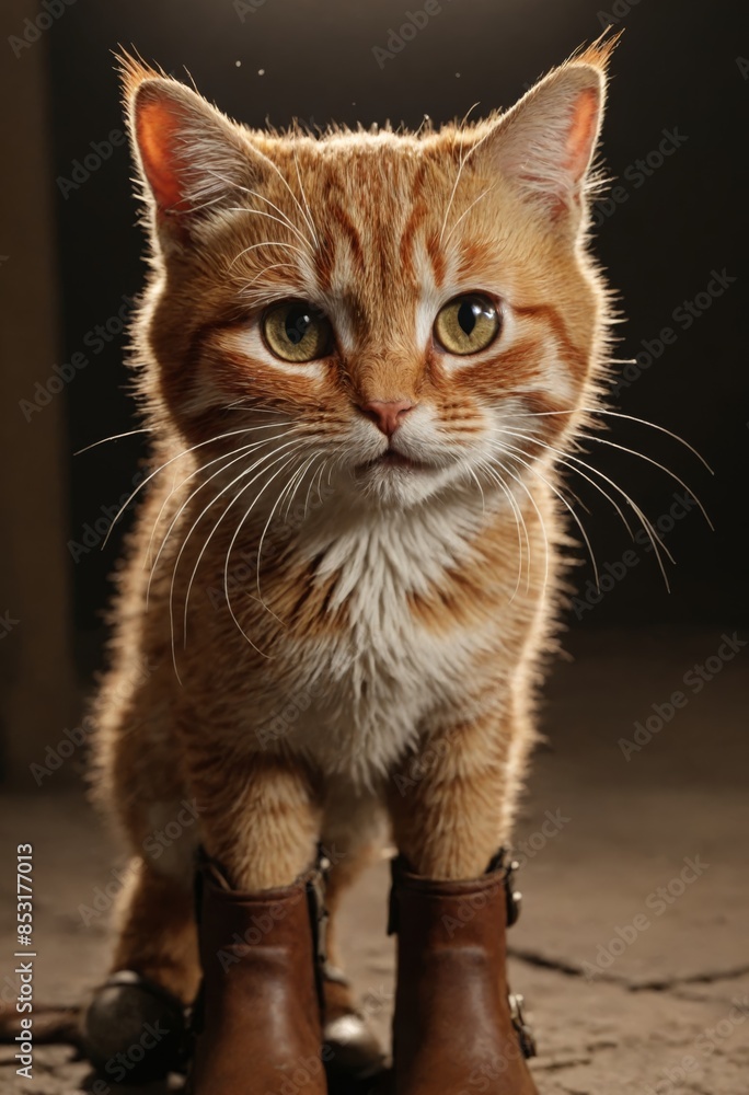 Feline Fashion: Tabby Cat in Stylish Boots Feline Fashion: Tabby Cat in Stylish Boots