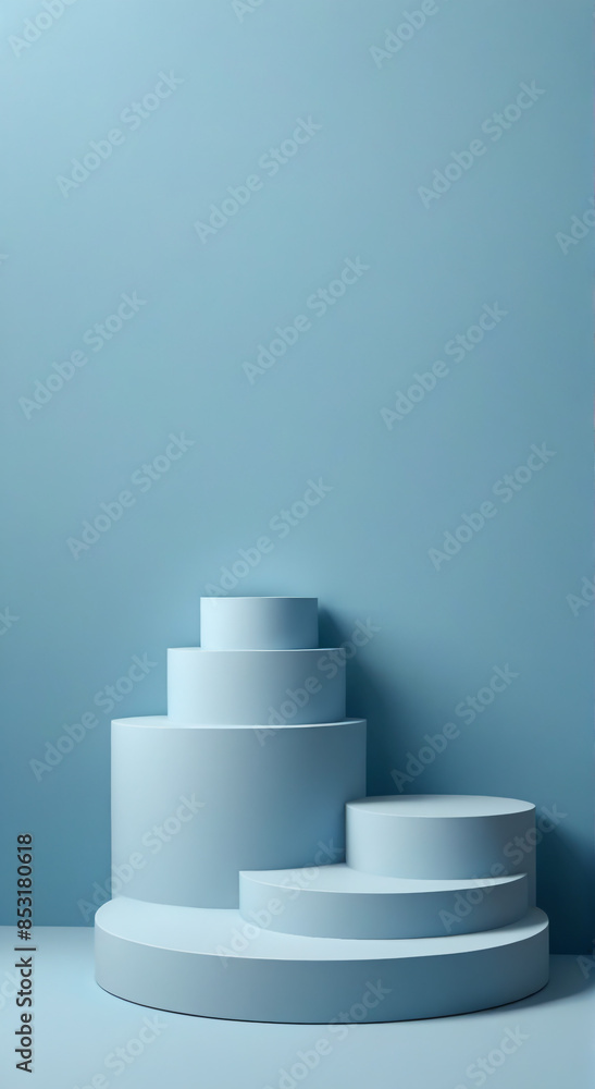 white podium on blue background white podium on blue background