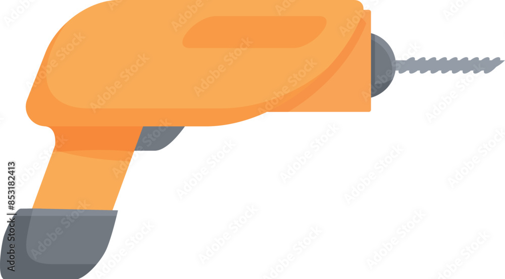 Illustration of an electric drill, a powerful tool for drilling holes and driving screws Illustration of an electric drill, a powerful tool for drilling holes and driving screws