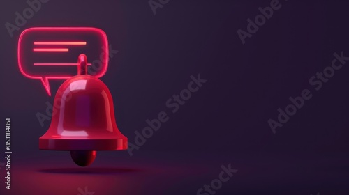 Red Bell with Neon Speech Bubble