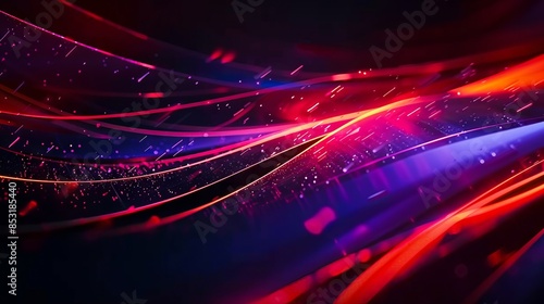 A dark abstract image with light streaks. photo