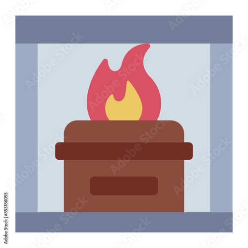 Cremation funeral coffin icon