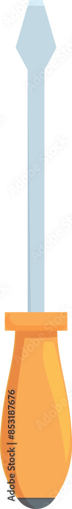 Minimalist illustration featuring a screwdriver with a metal tip and an orange handle, ideal for diy and construction projects Minimalist illustration featuring a screwdriver with a metal tip and an orange handle, ideal for diy and construction projects