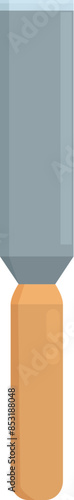 Metal wood chisel with a wooden handle, commonly used in carpentry and woodworking for carving and shaping wood