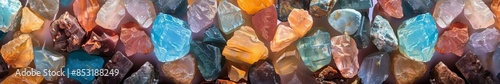background multi-colored translucent stones. photo
