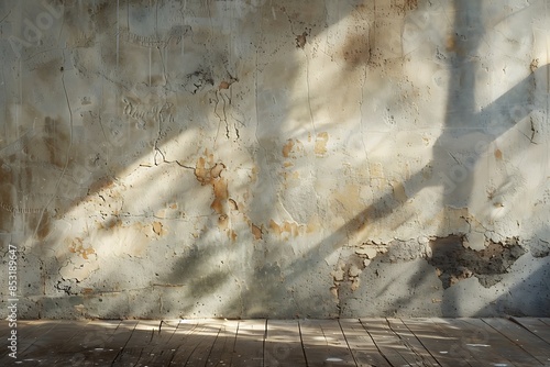 A canvas of light, where the subtle interplay of shadows brings life to a plaster wall photo