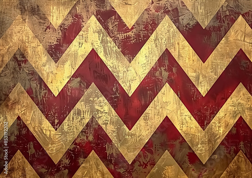 Zig Zag grunge pattern in maroon red tones
