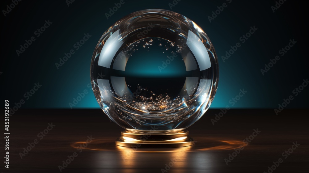 Mesmerizing Crystal Ball Emitting Glows on a Wooden Base Mesmerizing Crystal Ball Emitting Glows on a Wooden Base