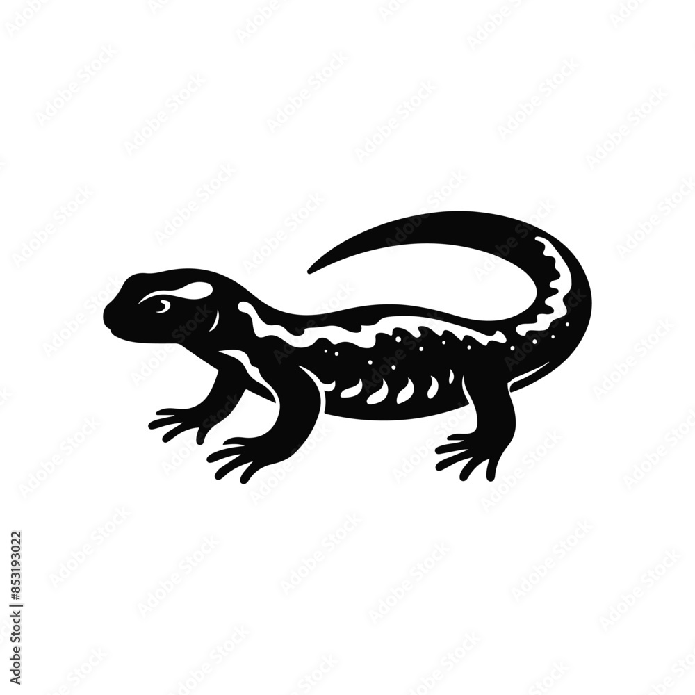 Fototapeta premium Animal black silhouette vector with white color background
