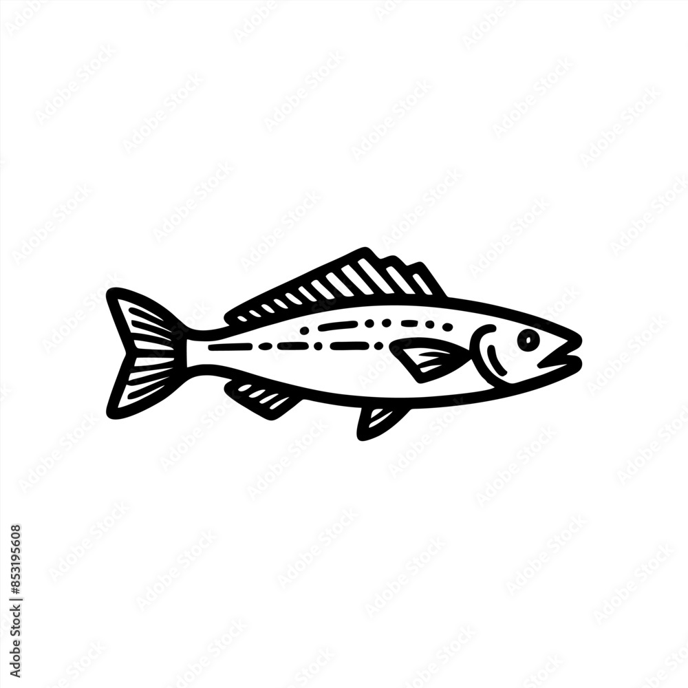 Fototapeta premium Simple fish Vector with Minimalist and modern design