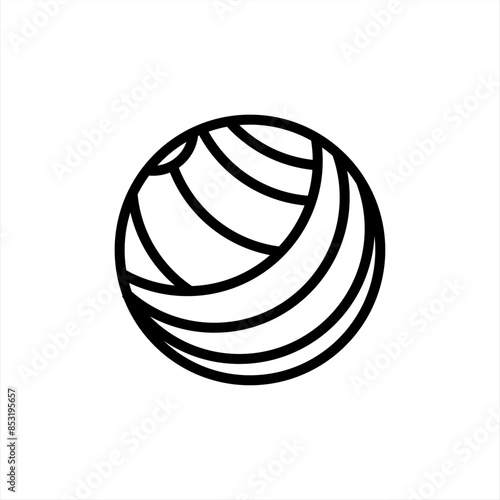 Simple yoga ball Vector with Minimalist and modern design