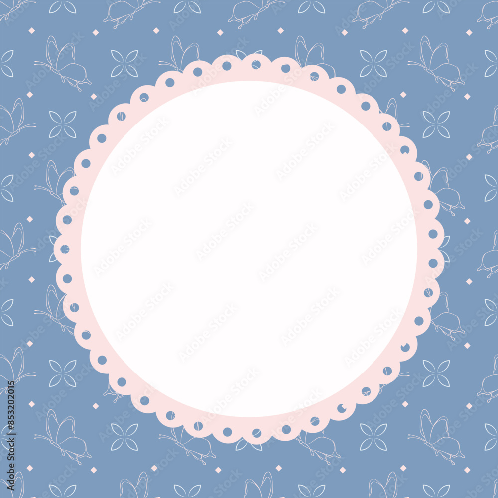 Cute kawaii sweet butterfly pattern notepad background design