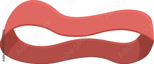 Red elastic fitness band for resistance training, helping athletes of all levels improve their strength and flexibility