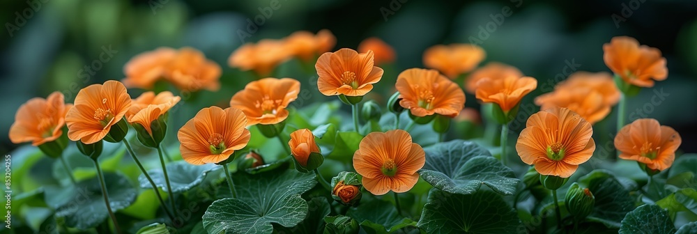 Close-up of Orange Nasturtium Flower with Macro Lens Close-up of Orange Nasturtium Flower with Macro Lens