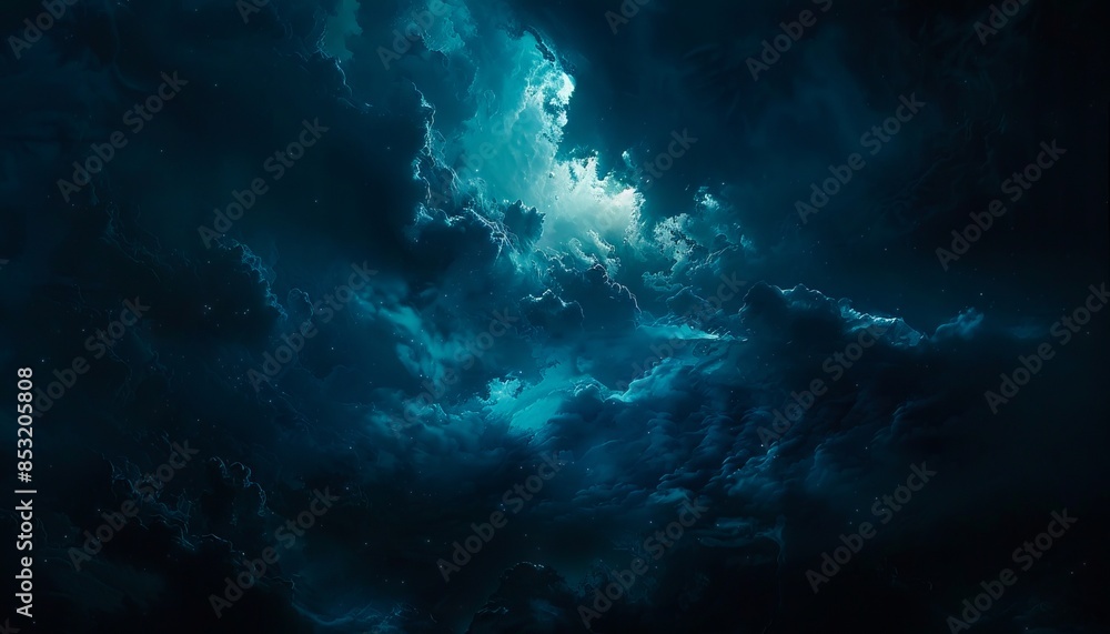 Fototapeta premium A dark cloudy sky with a bright light.