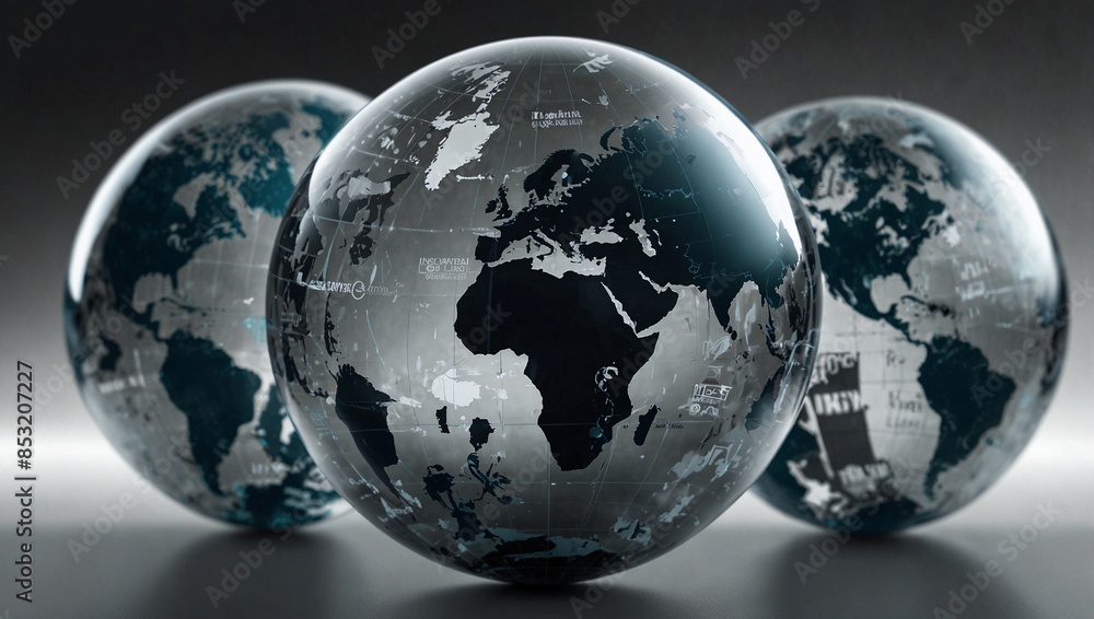Obraz premium Earth, latitude and longitude, continents of the world
