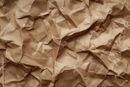 Wallpaper Mural A high-resolution image of brown crumpled paper, showcasing rough textures and creases. It could be utilized as a background or texture in design Torontodigital.ca