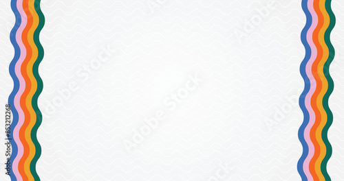 Abstract Background with wavy Rainbow Stripes, Colorful Banner Template