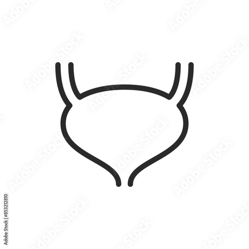 Bladder, linear style icon. Editable stroke width