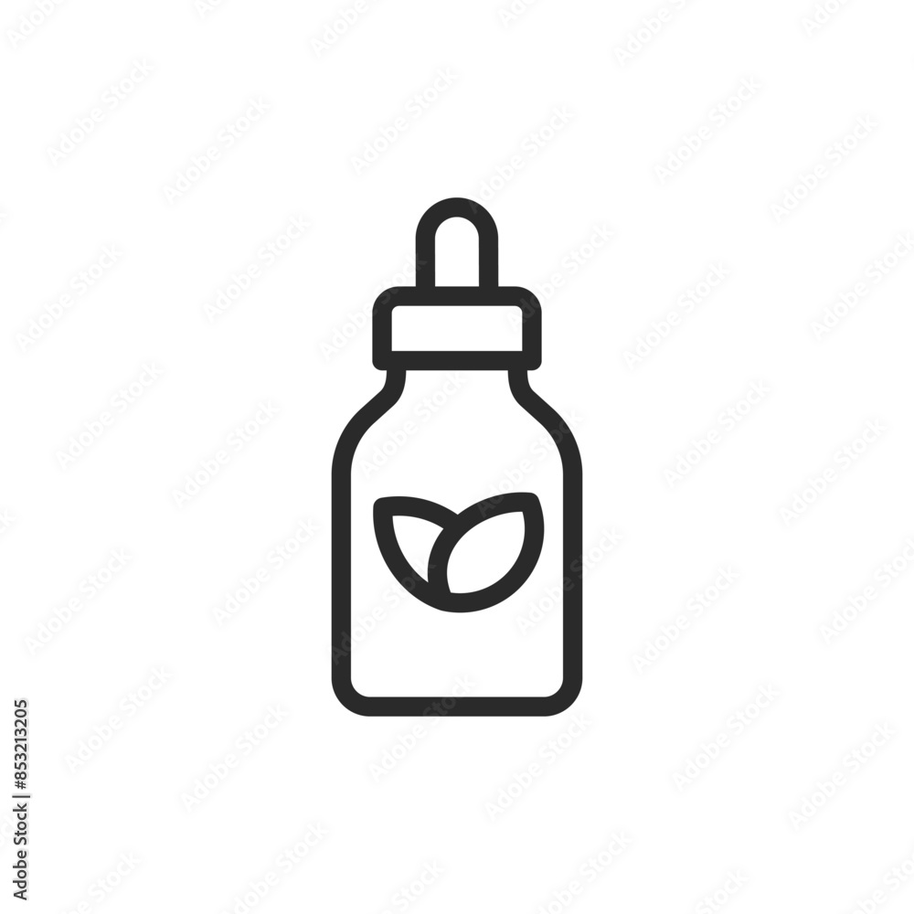 Cosmetic product with dropper, linear style icon. Serum, oil. Editable stroke width Cosmetic product with dropper, linear style icon. Serum, oil. Editable stroke width