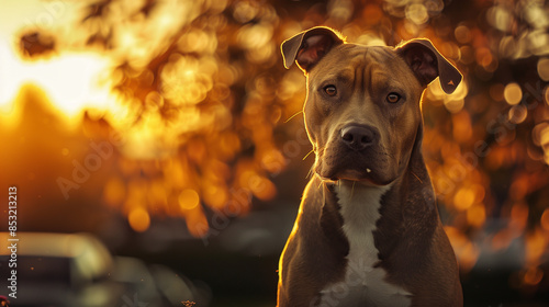 portrait of a pitbull dog photo
