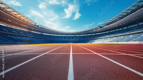 Photo of a stadium with running tracks for athletics competitions.