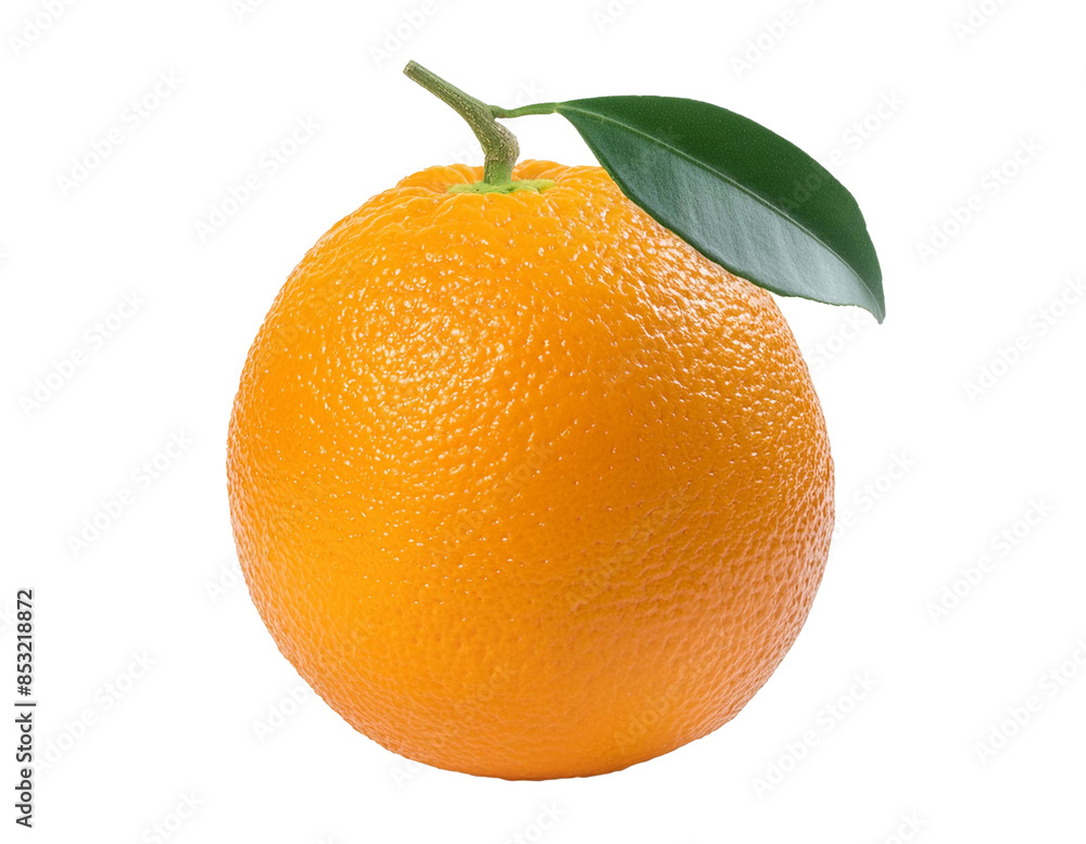 Isolated orange with a green leaf, ready to brighten up your designs Isolated orange with a green leaf, ready to brighten up your designs
