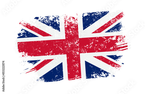 UK flag, british flag with grunge effect, destruction effect, union jack	