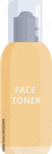 Bottle of face toner is standing on a white background