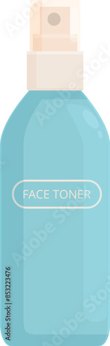 Blue face toner bottle with atomizer standing upright, showing the product label