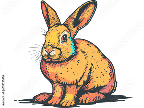 cute little bunny on white background vector illustration for your design