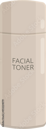 Beige plastic bottle of facial toner for skin care