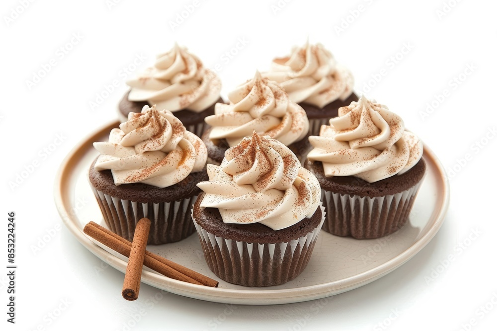 Moist Cappuccino-Flavored Cupcakes with Whipped Topping and Cinnamon Moist Cappuccino-Flavored Cupcakes with Whipped Topping and Cinnamon