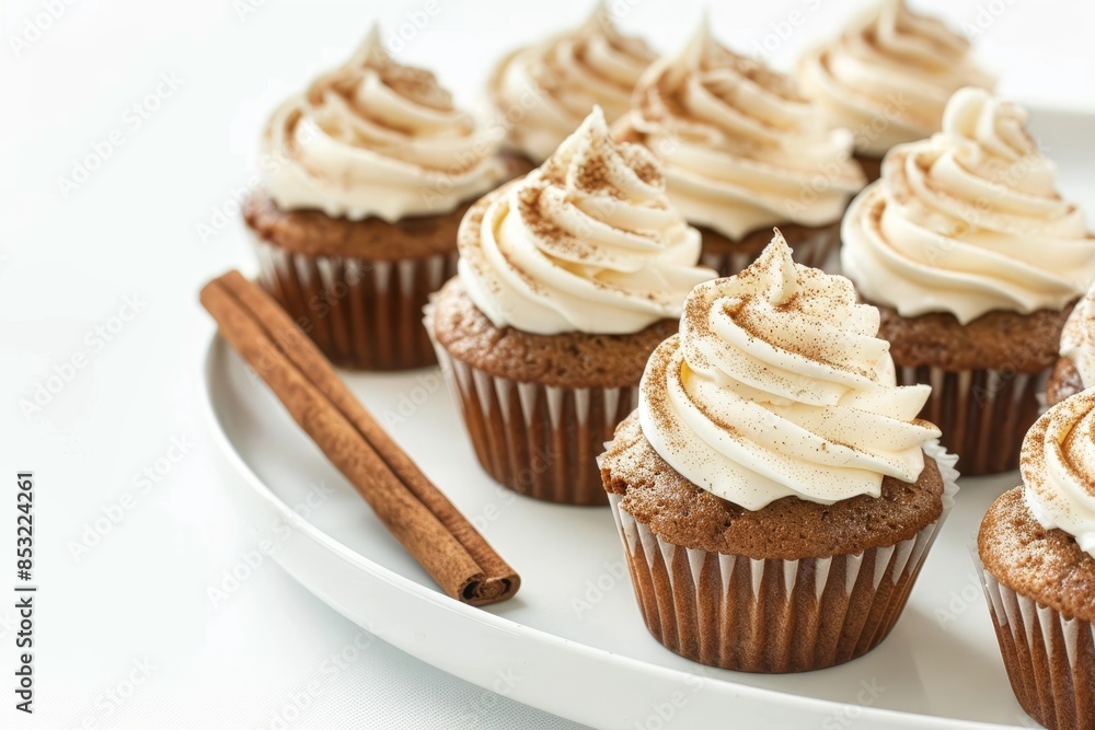 Cappuccino Cup Cakes with Elegant Cinnamon Dusting Cappuccino Cup Cakes with Elegant Cinnamon Dusting